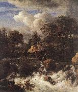 Jacob van Ruisdael Waterfall in a Rocky Landscape oil painting reproduction